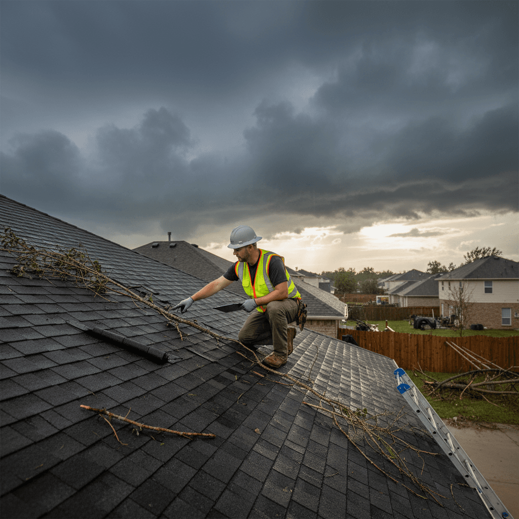 Inspecting shingles after storm damage